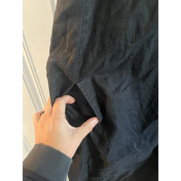 J. Jill pure jill linen asymmetric sleeveless  black midi dress size large - Picture 2 of 8